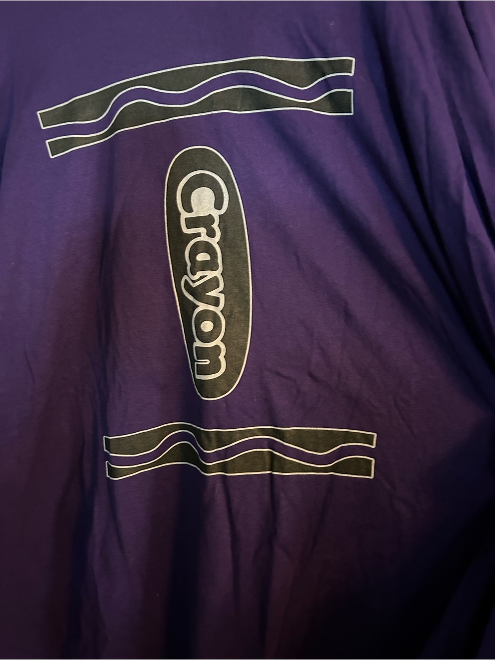 Crayon Print Purple long sleeve Tee 5x - Picture 2 of 6
